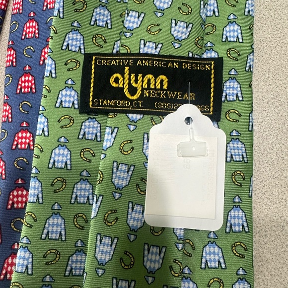 Alynn Neckware Silk Derby Steeplechase Horse Ties  Lot of Two Keeneland - Picture 8 of 9